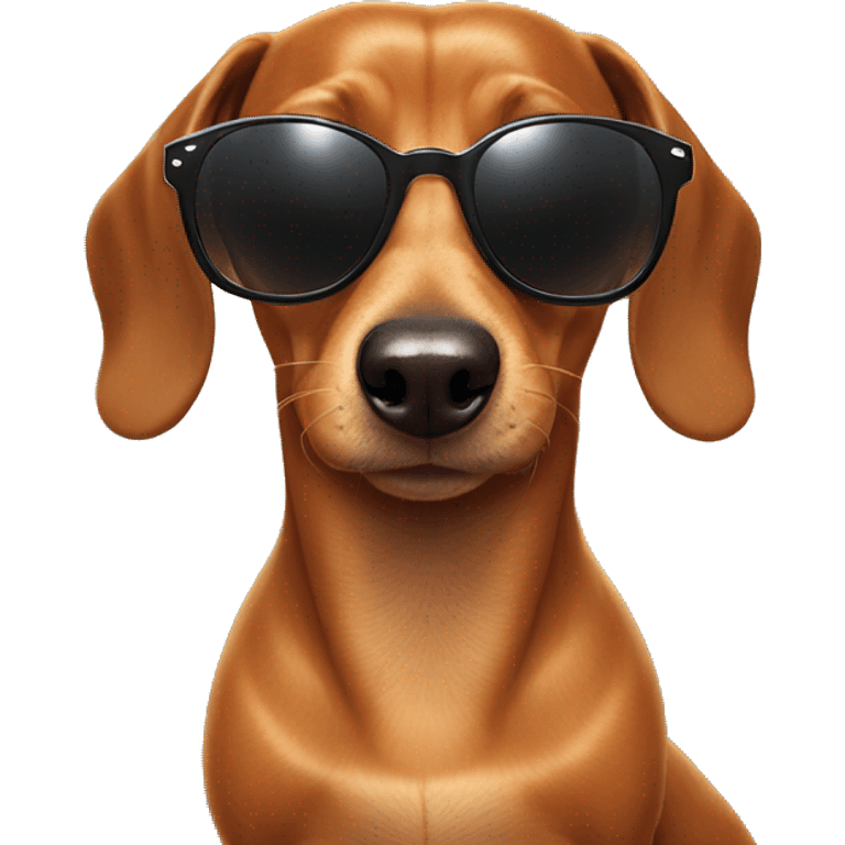 weiner dog with sunglasses emoji