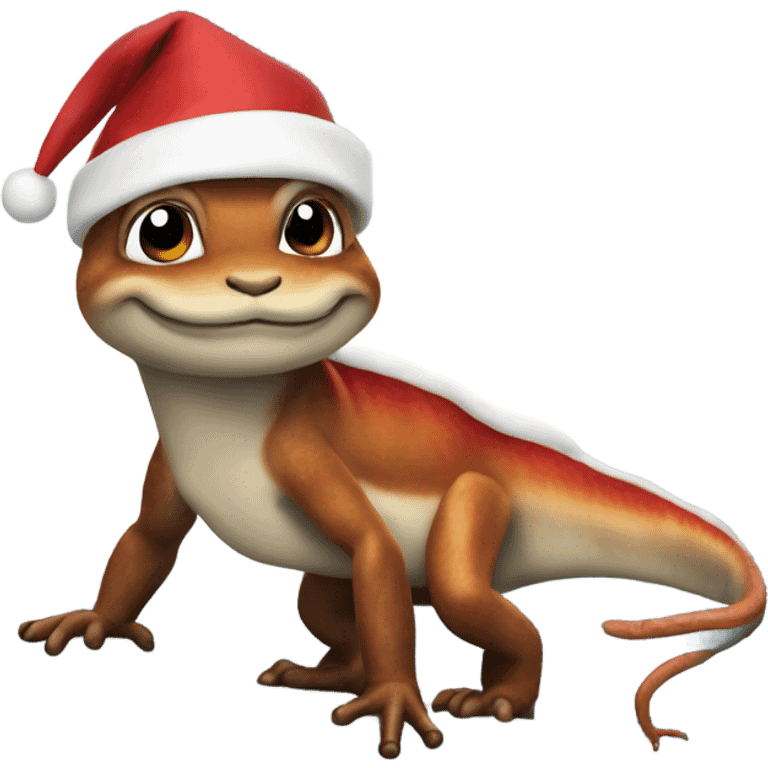 Santa newt on Everest emoji