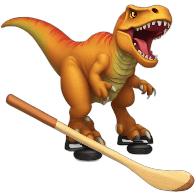 Tiki T-rex street-hockey  emoji