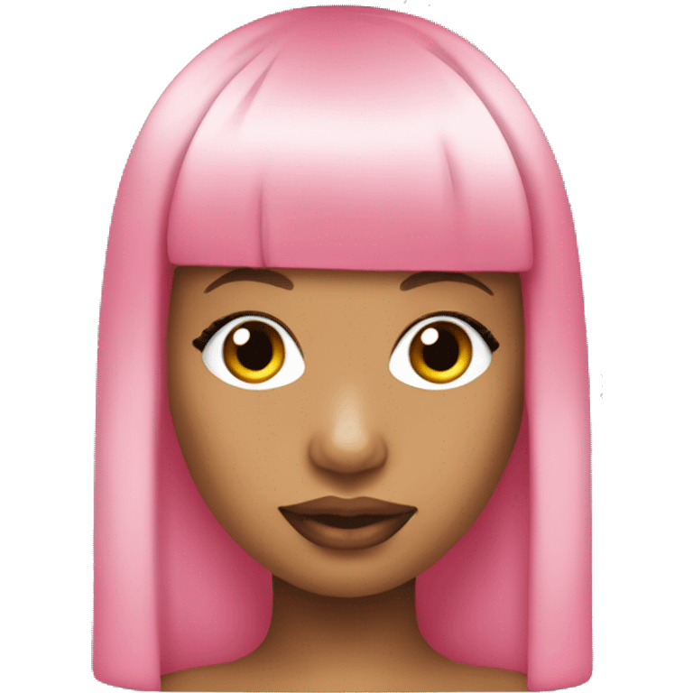 Nicki Minaj with pink bang hair emoji