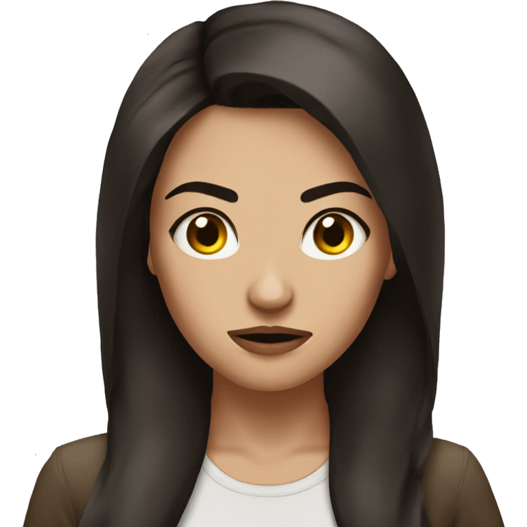 Beautiful woman brunette angry emoji