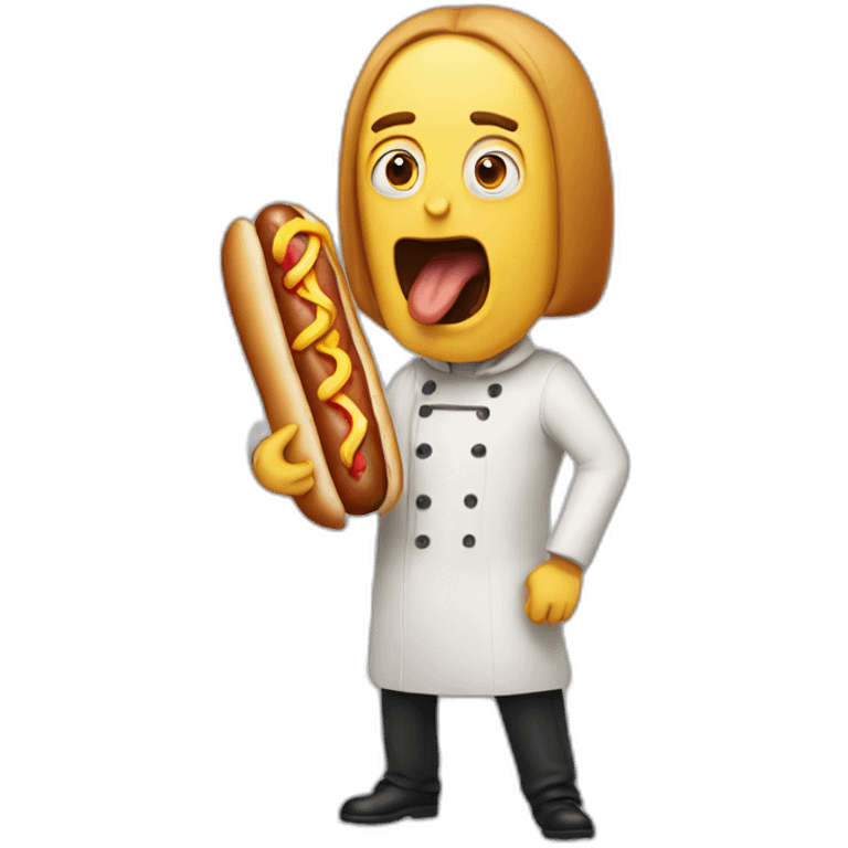 Mad person holding a hot dog emoji