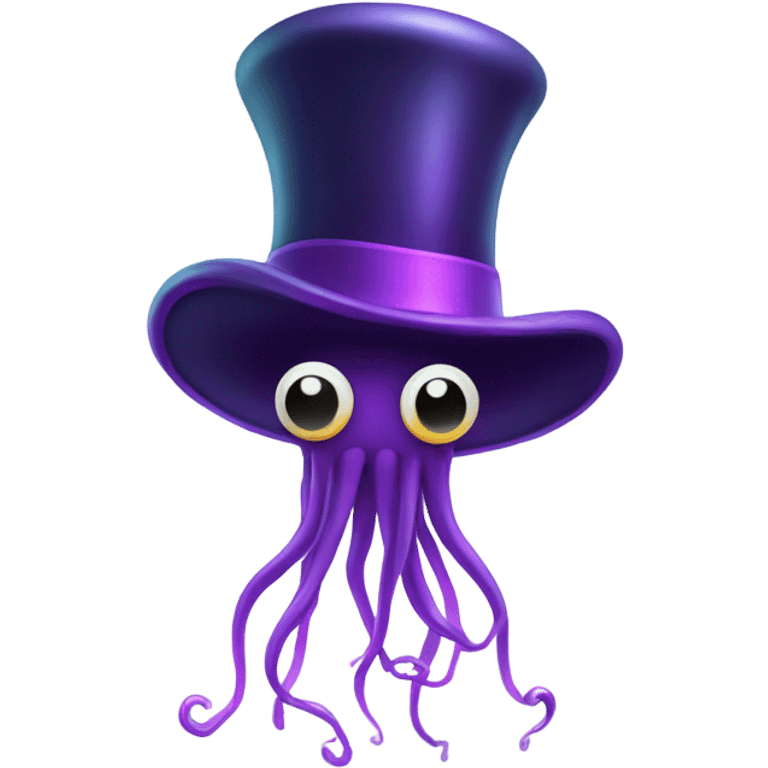 Jellyfish with noodle tentacles and a top hat emoji