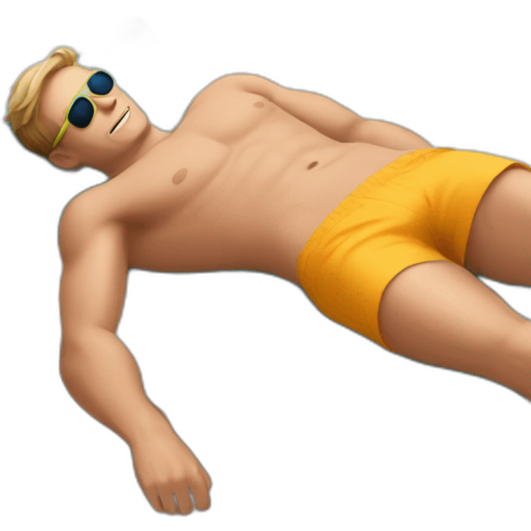 white man laying in sunbed emoji