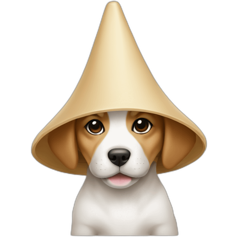 asian conical hat puppy emoji