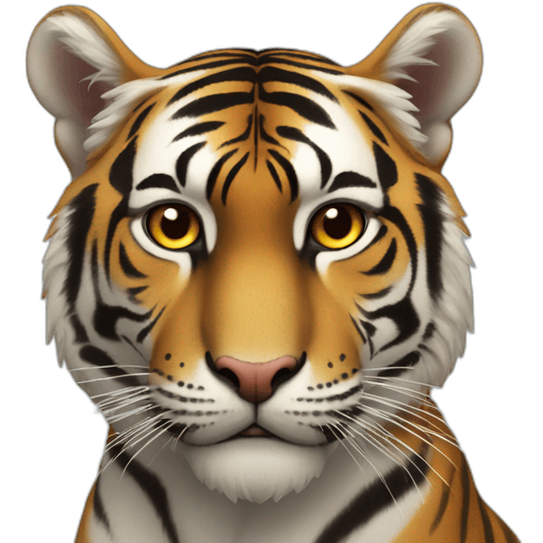 Tigre yeux en cœur emoji