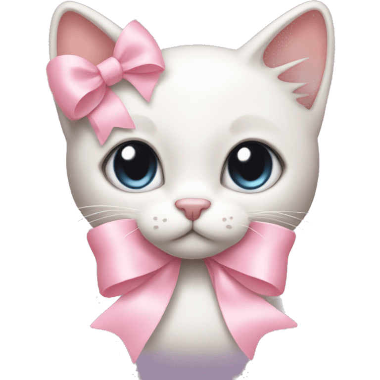 light pink ribbon bow cat emoji