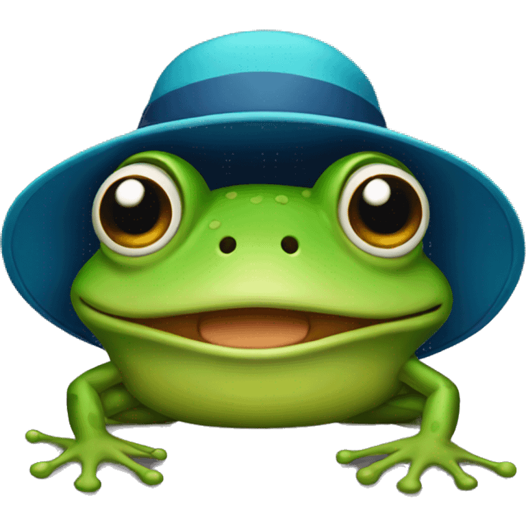 frog wearing a hat emoji