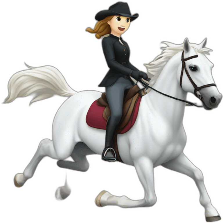 White Horse galloping with Anna riding emoji