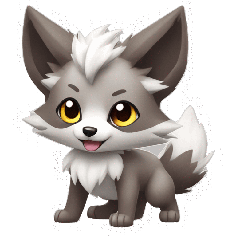 Kawaii Chibi Poochyena-Lycanroc-Pokémon Full Body emoji