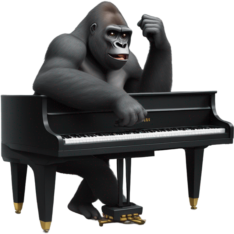 gorilla playing piano from Sing movie emoji