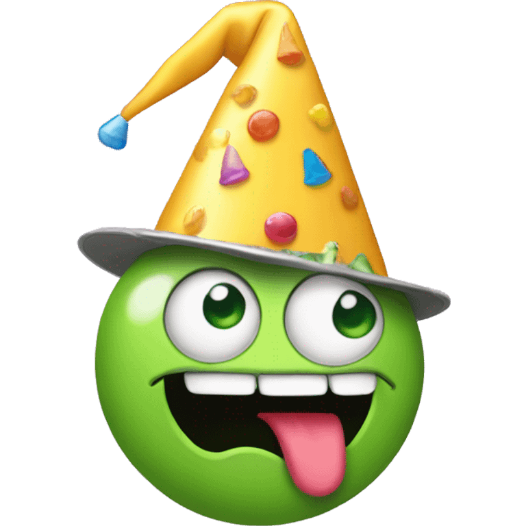 Booger with a party hat emoji