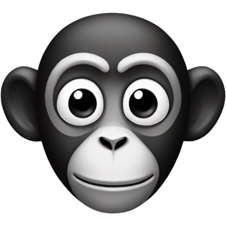 Monkey with black and white colouring emoji