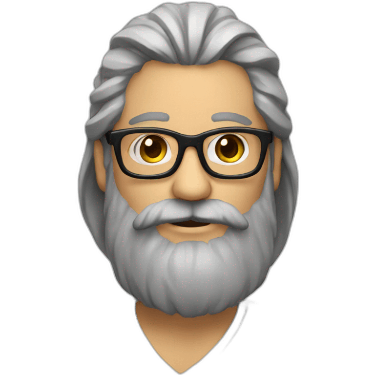 Man-long hairs-long beard-glasses emoji