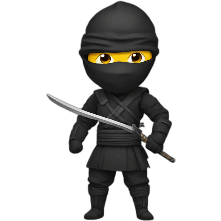 L’emoji ninja qui découpe l’emoji chat  emoji