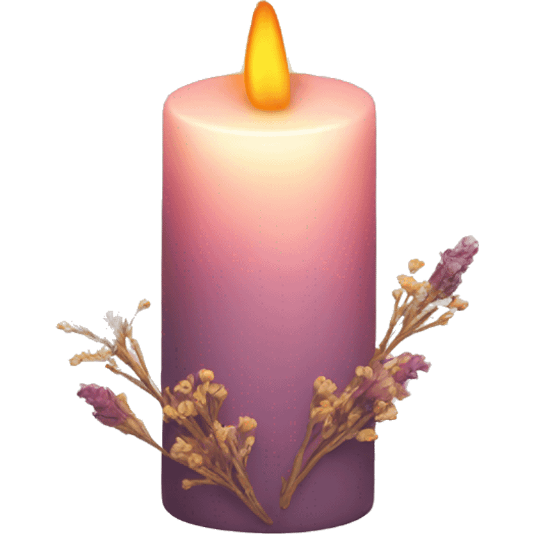 Candle with dried flowers  emoji