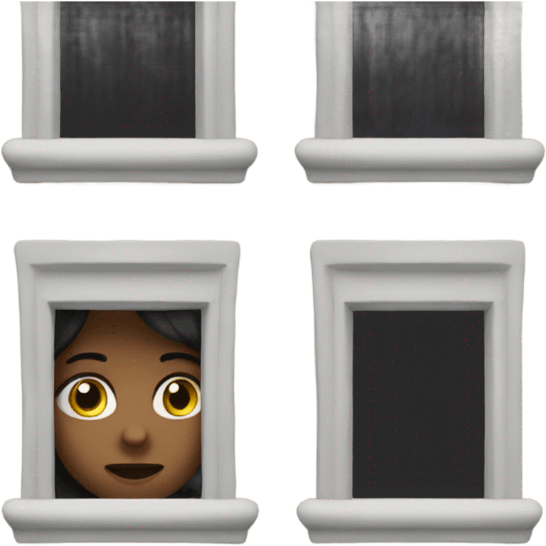 girl appearing through a window with a questioning face emoji