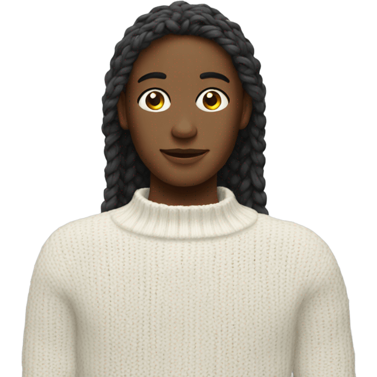 Knit white Sweater  emoji