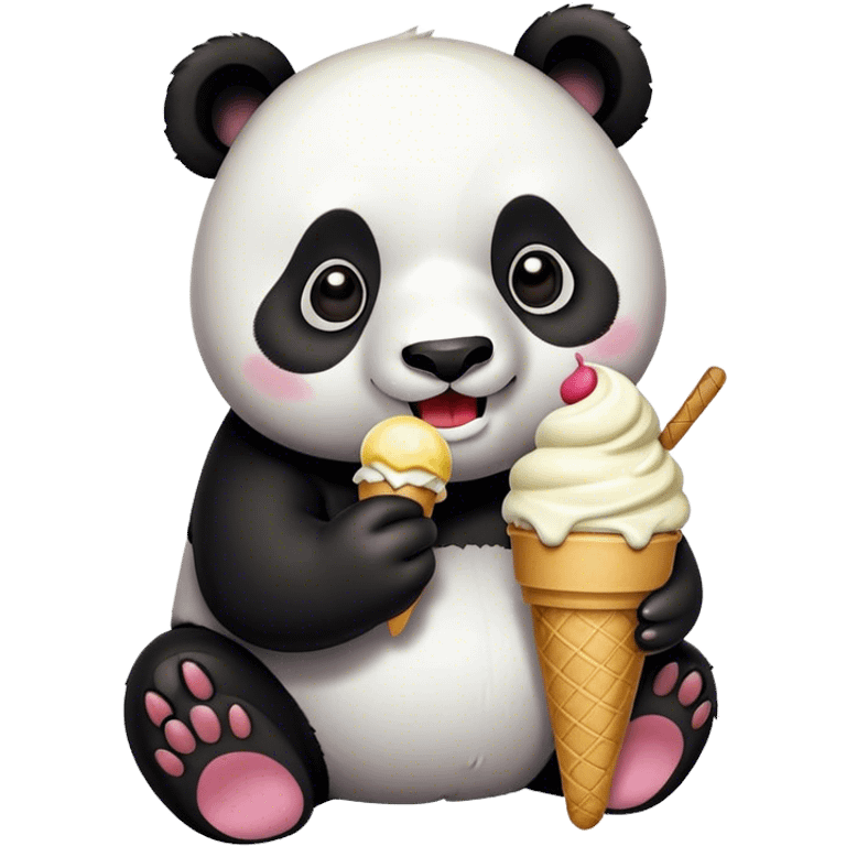 Panda eating ice cream emoji