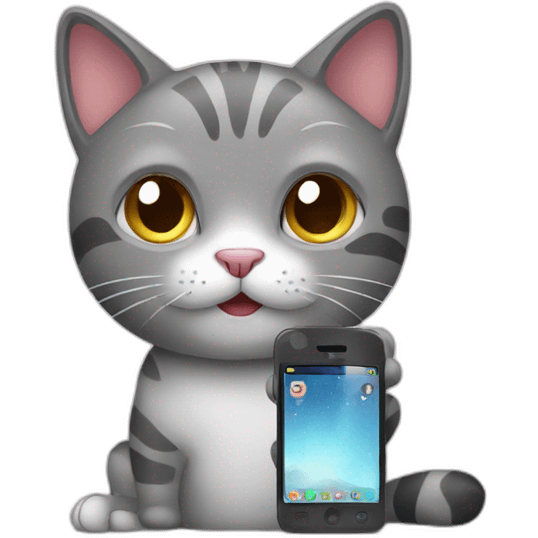 cat with phone emoji