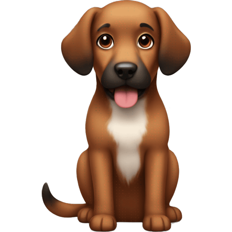 Cute Brown dog  with black long fluffy ears  emoji