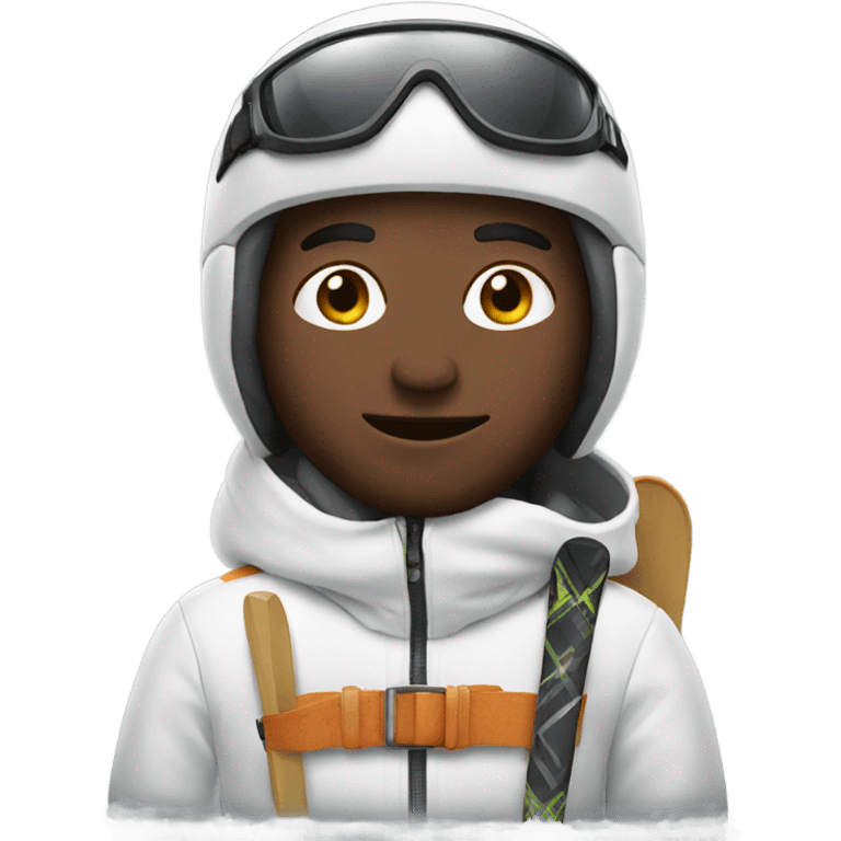 White men with ski  emoji