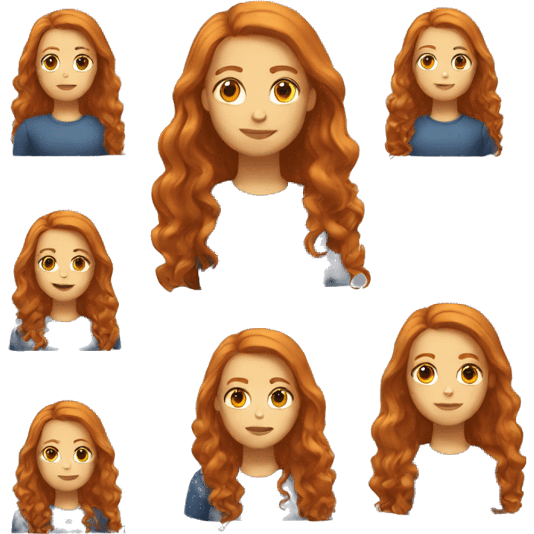 girl with long Ginger hair emoji