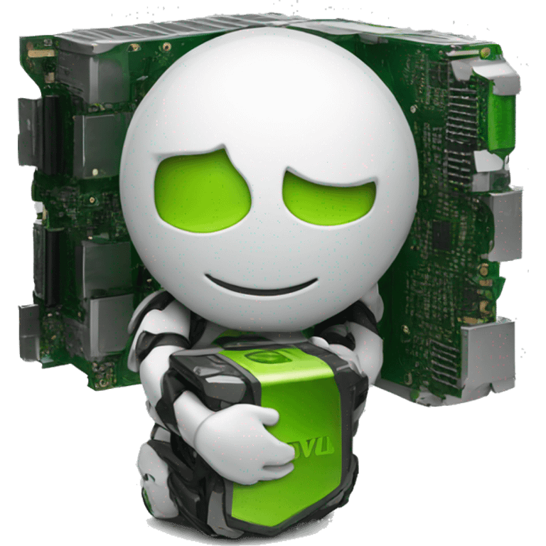 emoji hugging an NVIDIA gpu emoji