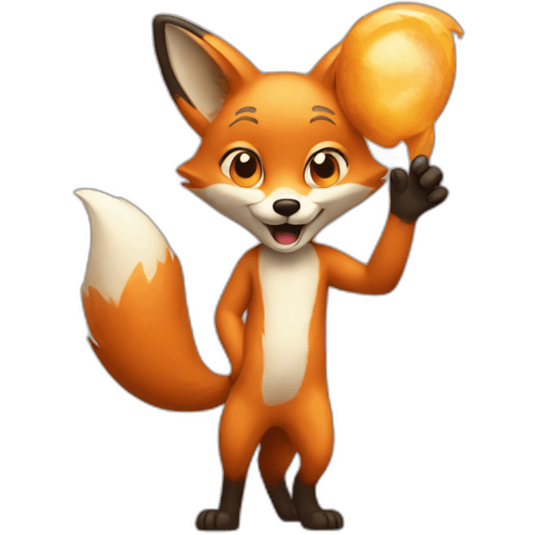 fox waving goog bye emoji