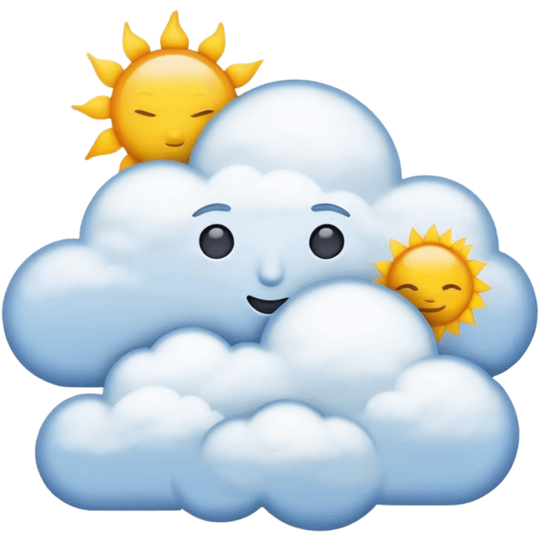  realistic emoji featuring clouds with the sun emoji