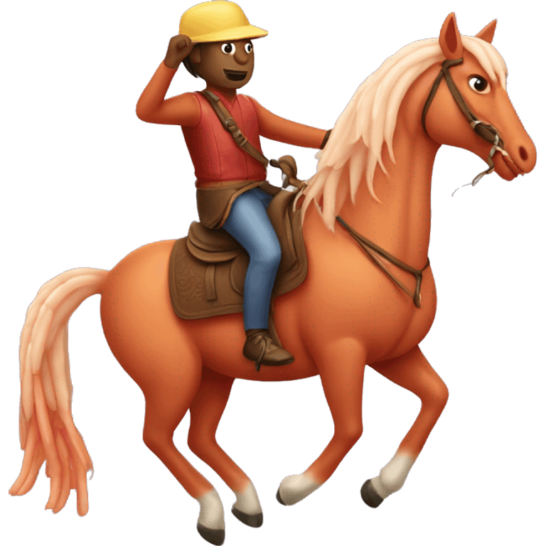 Shrimp riding a horse emoji