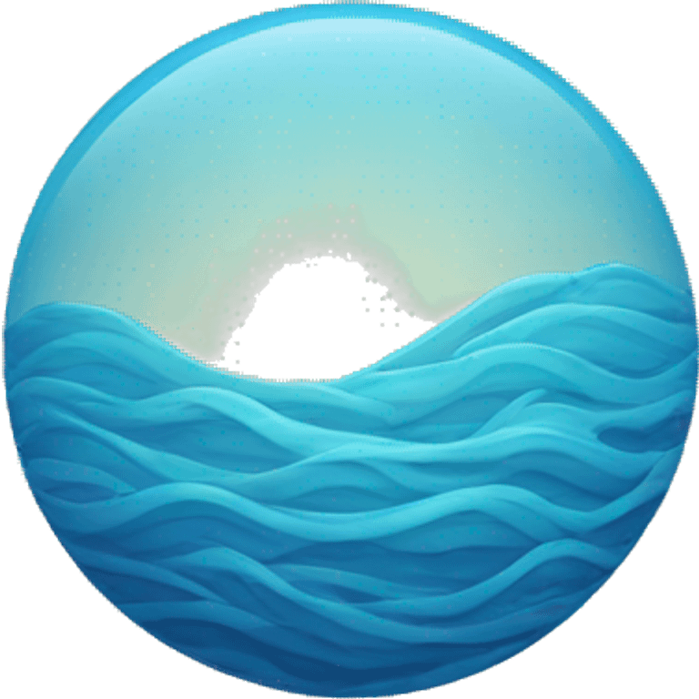 blue sphere with waves on it emoji