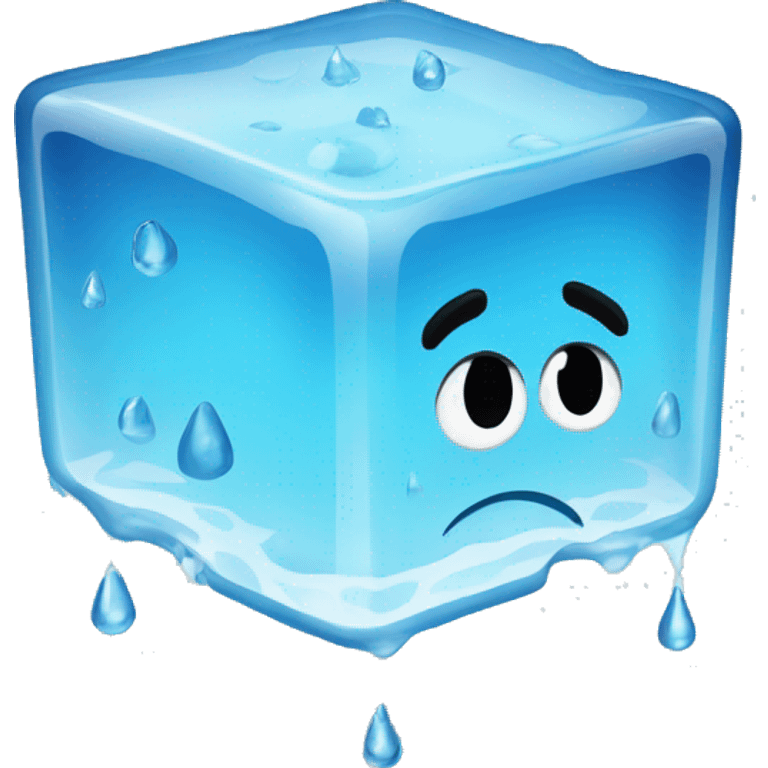 ice cube with water drop emoji