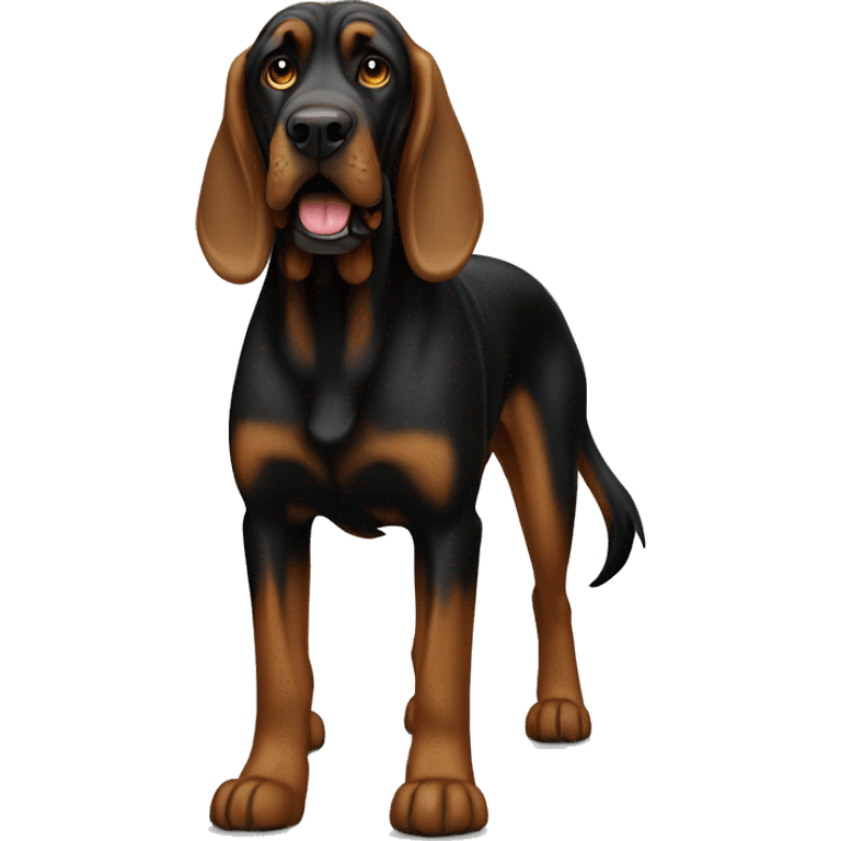 Black bloodhound standing  emoji