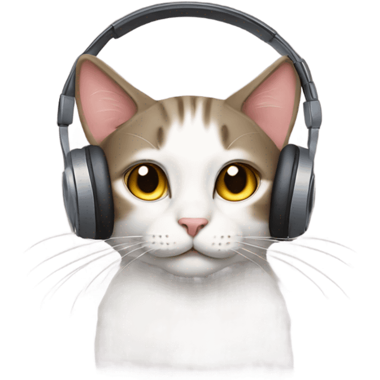 Cat listening to music  emoji