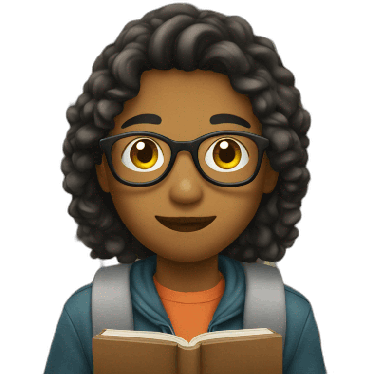 student in a library emoji