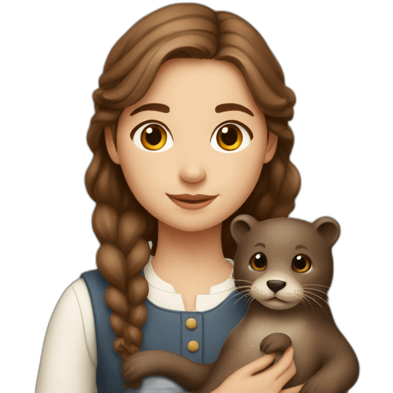 a brown haired danish girl and her otter emoji