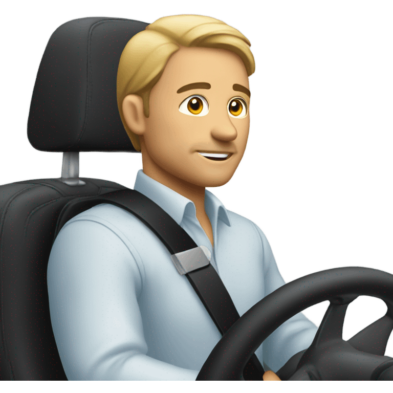 man in profile driving a car emoji