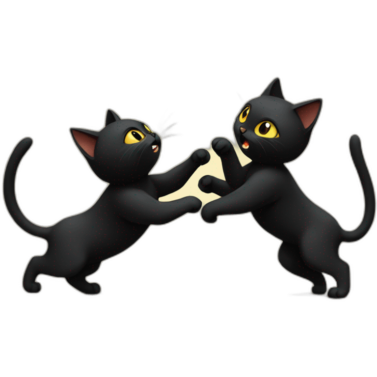 black cats fighting emoji