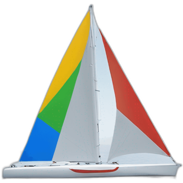 google chrome logo on a sailing racing boat emoji