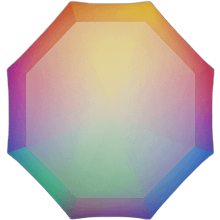 Hexagon of 6 equilateral triangles, each a different color of the rainbow emoji