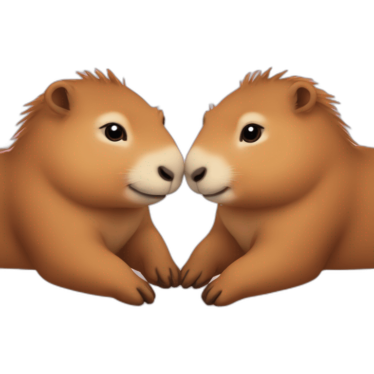 2 capybaras in love emoji