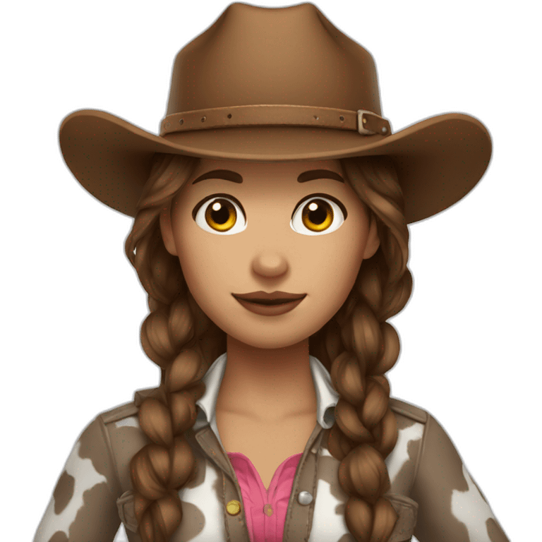 cow girl brown hair emoji