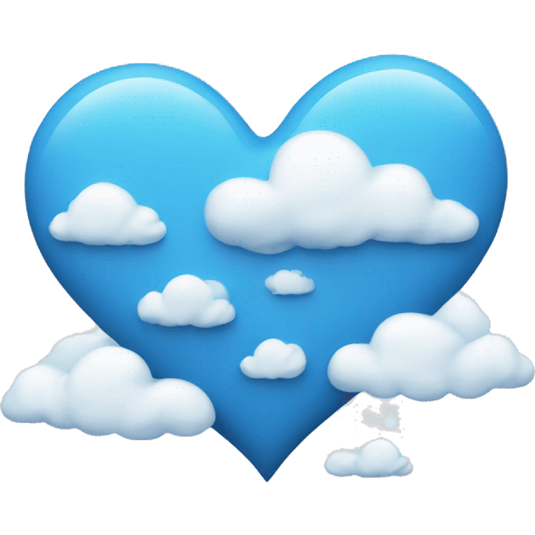 bkue heart with clouds emoji