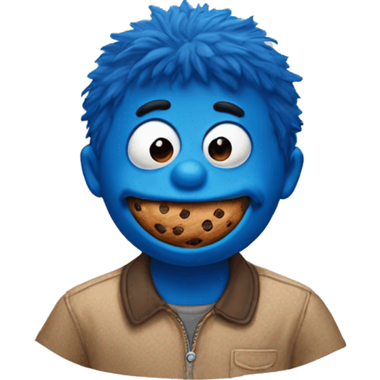 Cookie Monster but as a boy emoji