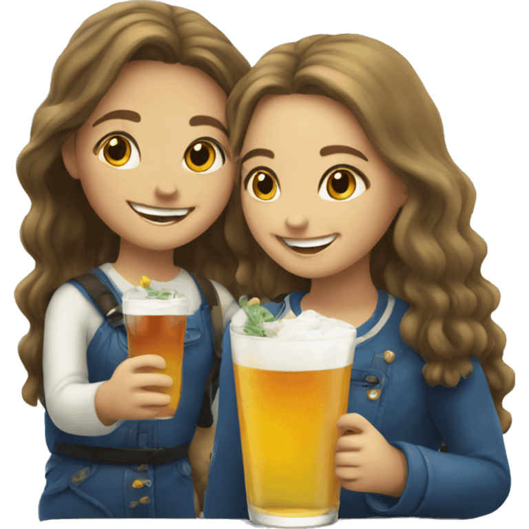 smiling girls sharing a drink from Nova Scotia  emoji