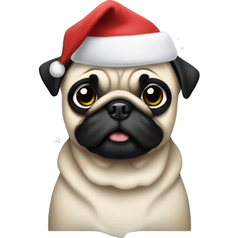 Christmas pug emoji