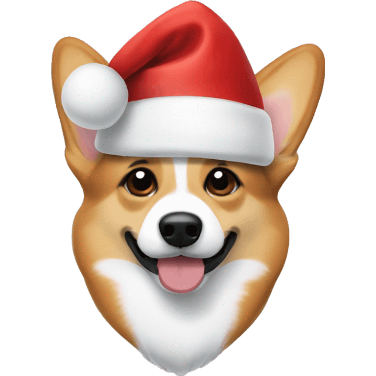 Corgi Santa hat emoji