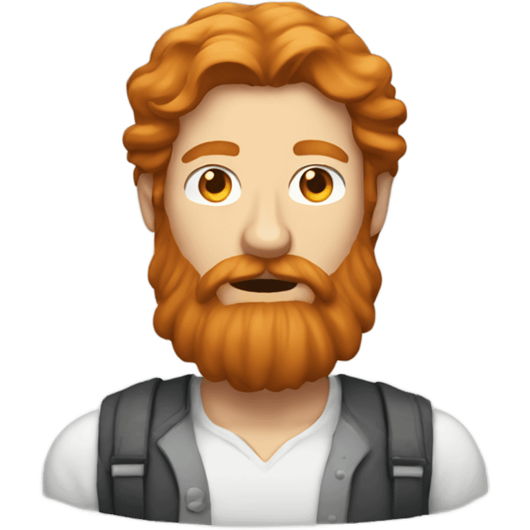 a man with long ginger hair with a long ginger beard staring hard at me emoji