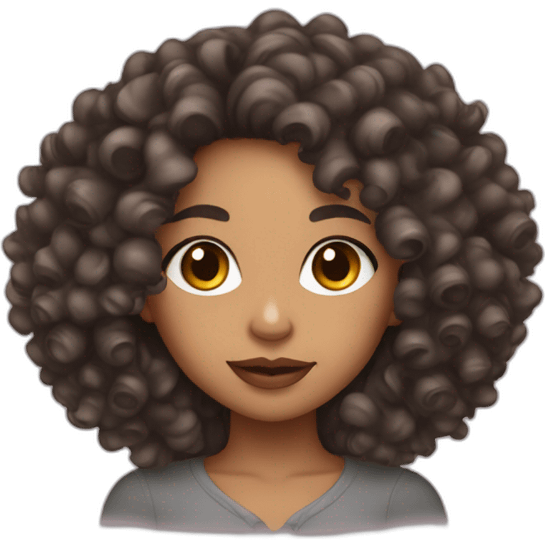 Lightskin woman whit big curly hair  emoji